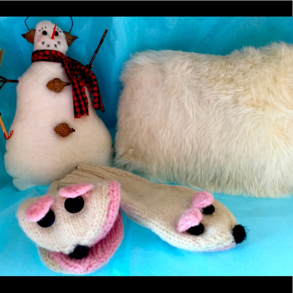 Vintage 1960’s Children’s Puppet Mice Mittens&Muff